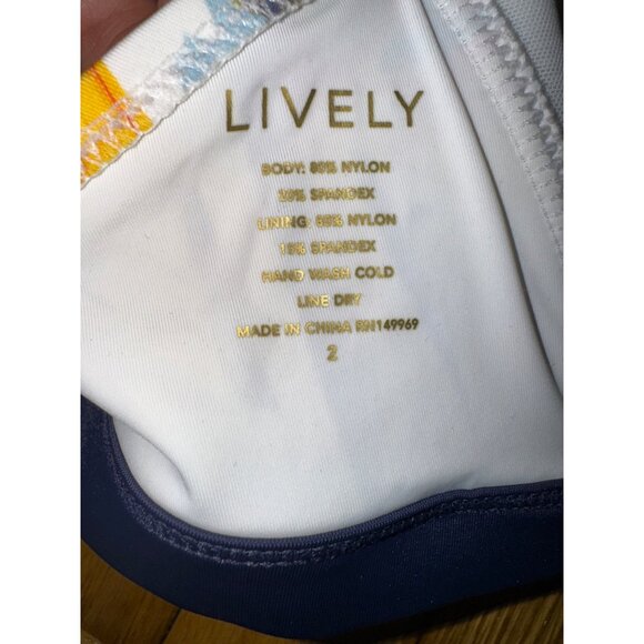 Lively Tropical Print Bikini Top Swimsuit Size 2‎ Bathing Suit Floral Beach Pool - Picture 3 of 5